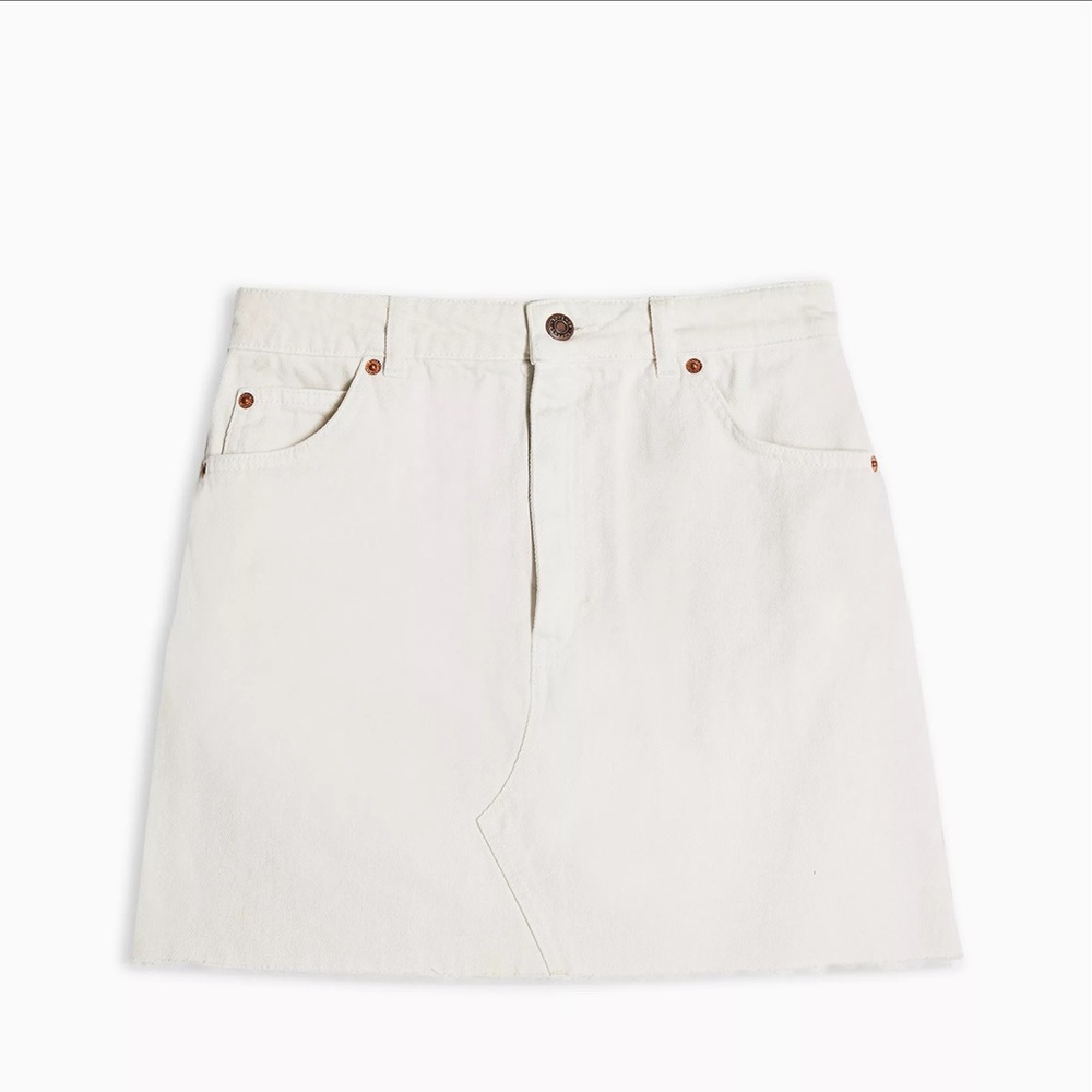 Topshop White High Waisted Mini Skirt